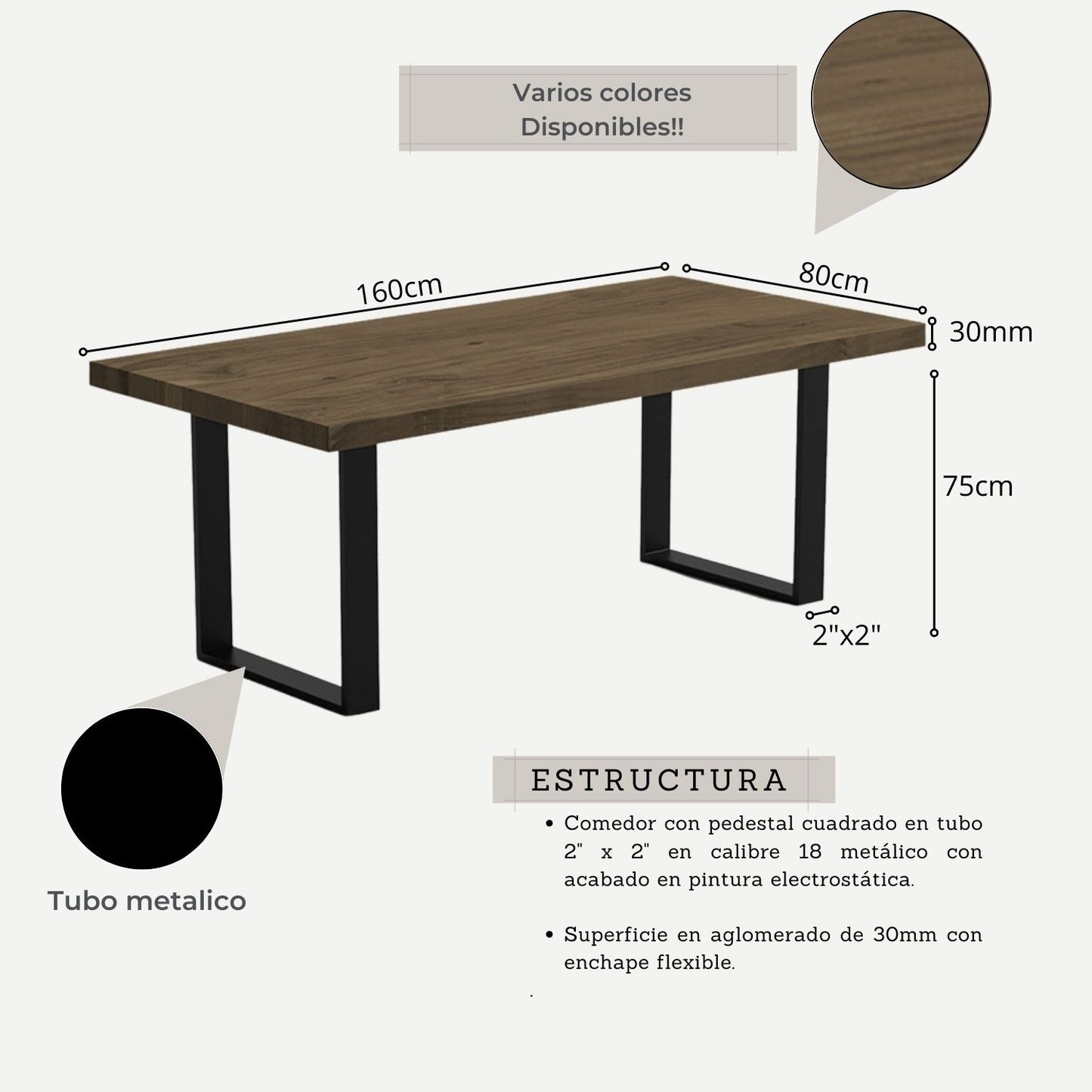 Mesa de Comedor Celeno beyota negro