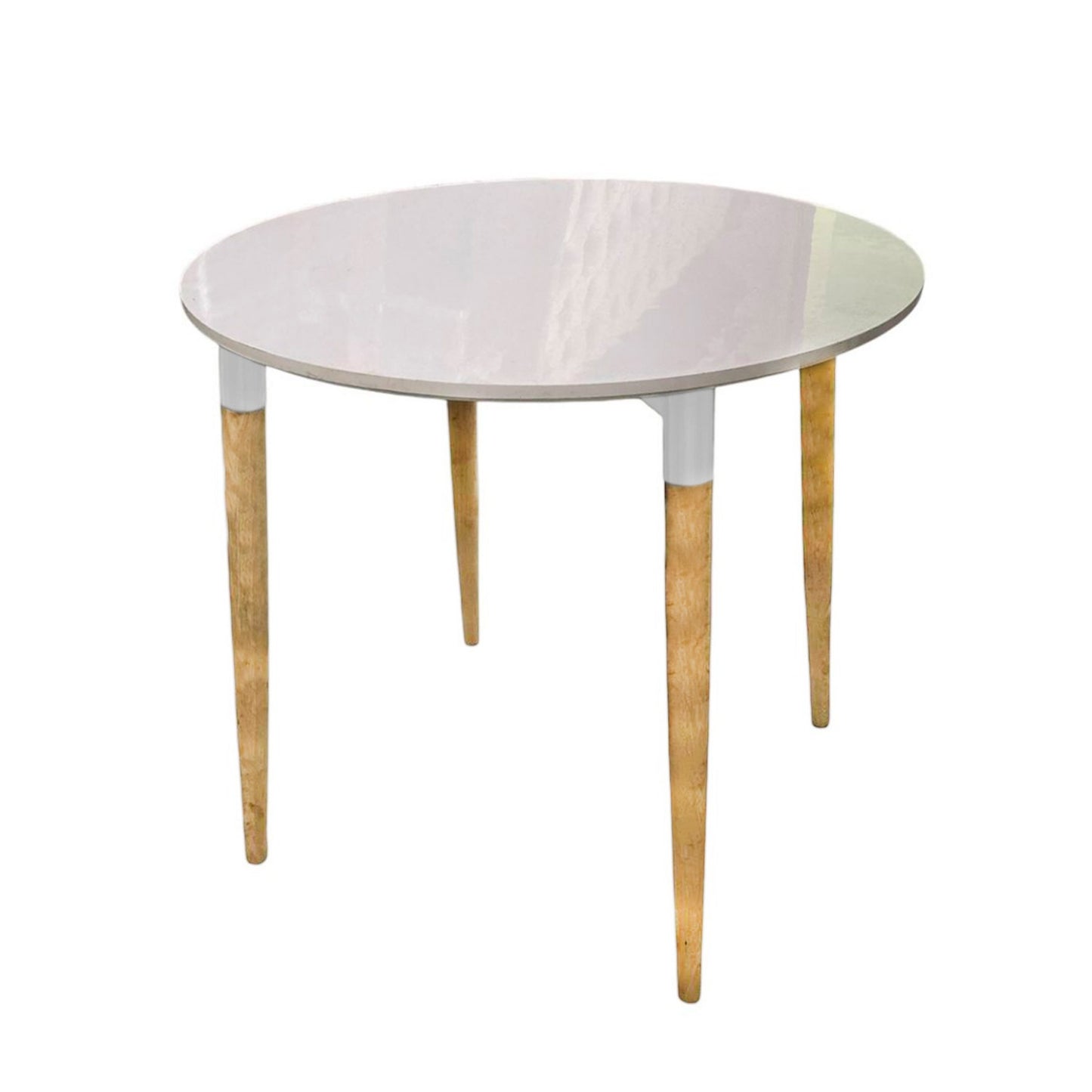 Juego de Comedor White redondo con 4 Sillas Eames amarillo