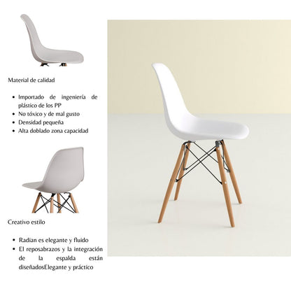 Set x2 Silla Eames Blanco