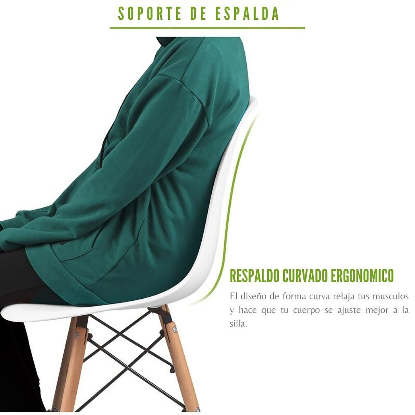 Juego de Comedor White redondo con 4 Sillas Eames blanco