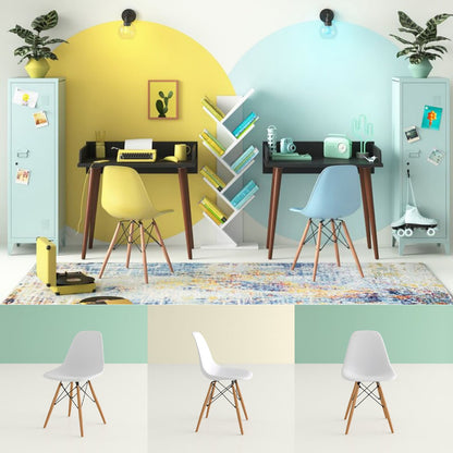 Juego de Comedor White redondo con 4 Sillas Eames blanco
