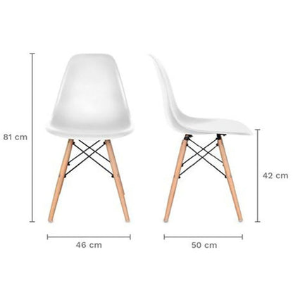 Juego de Comedor White redondo con 4 Sillas Eames blanco