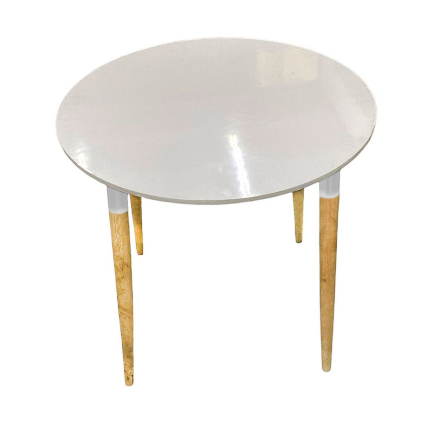 Juego de Comedor White redondo con 4 Sillas Eames gris