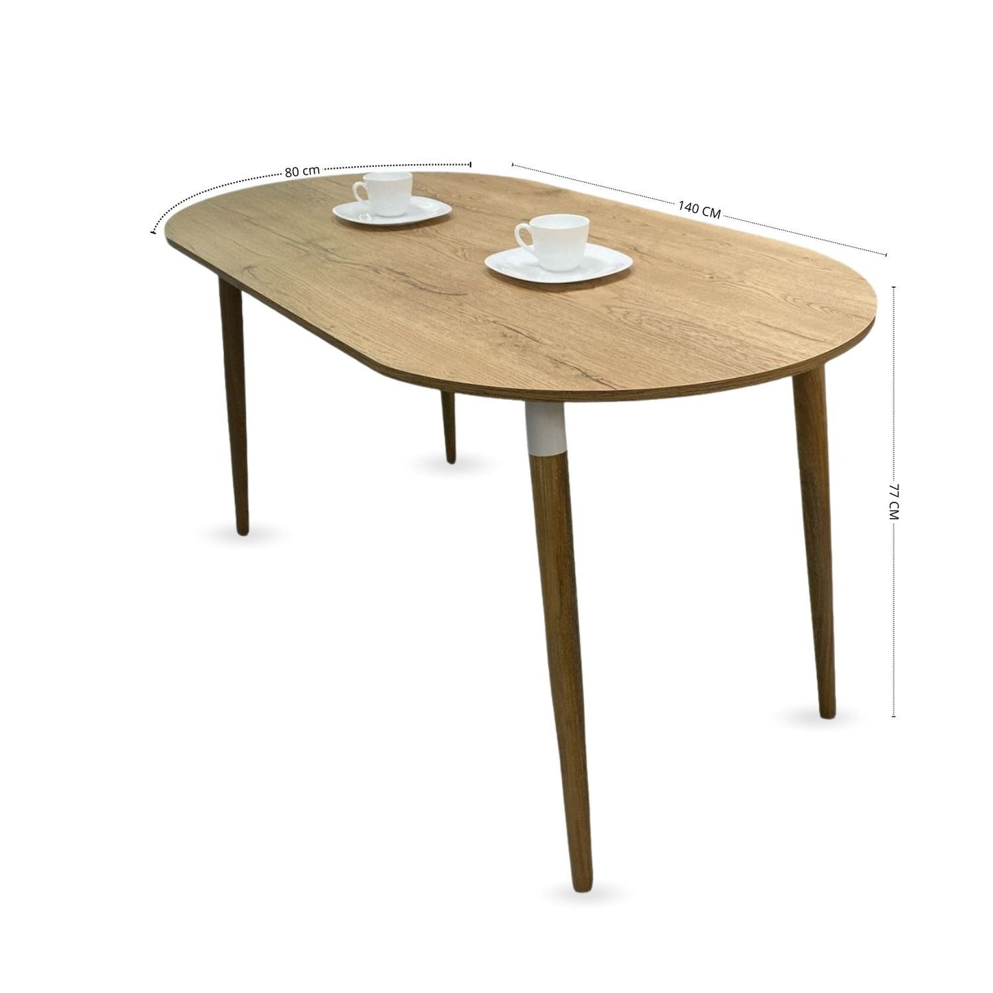Juego de Comedor Ovalado Zell con 4 Sillas Eames grises