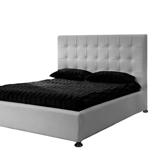 Base Cama Con Espaldar Semidoble Ilusion Gris Perla