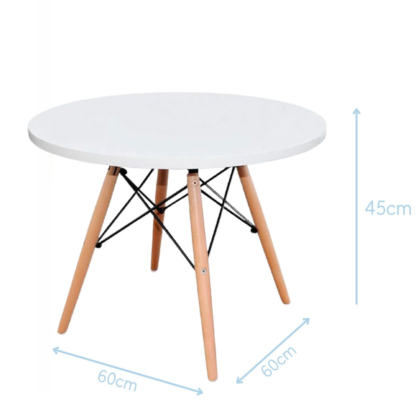 Mesa Infantil Eames con Silla Eames Blanco