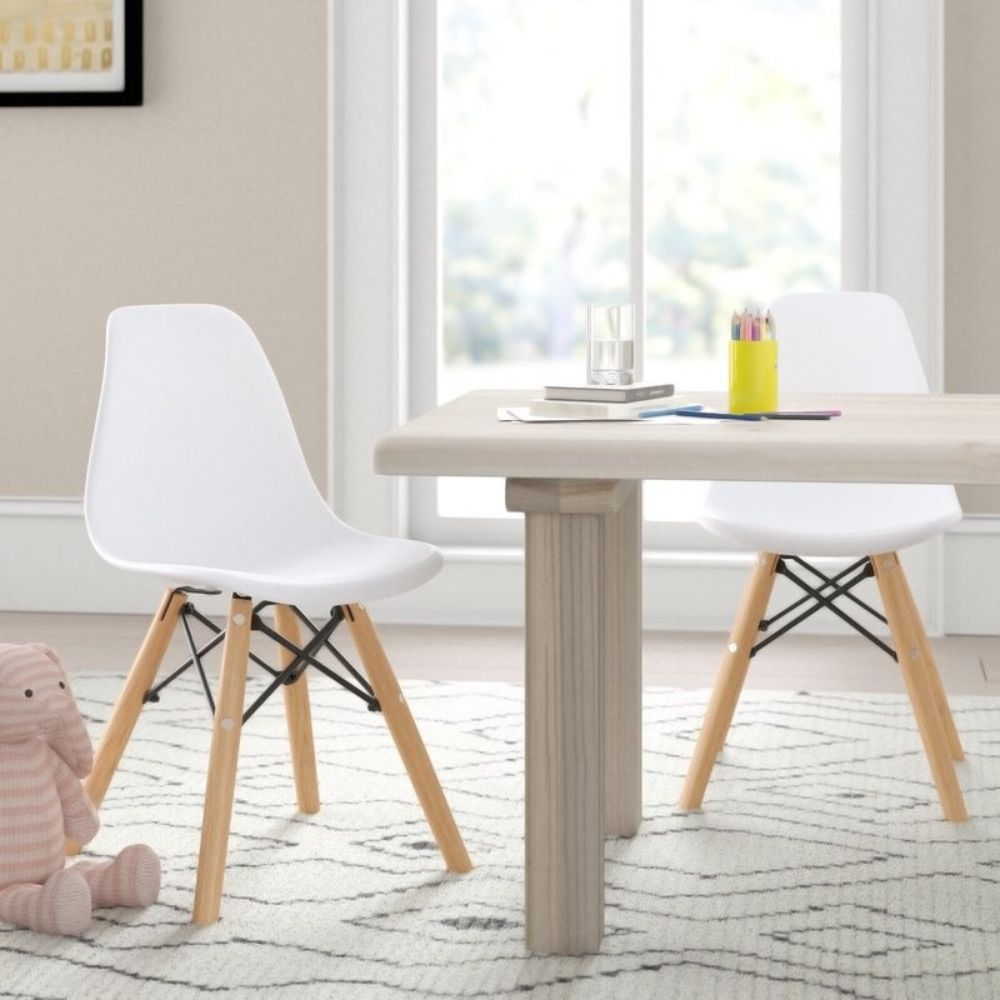 Mesa Infantil Eames con Silla Eames Blanco