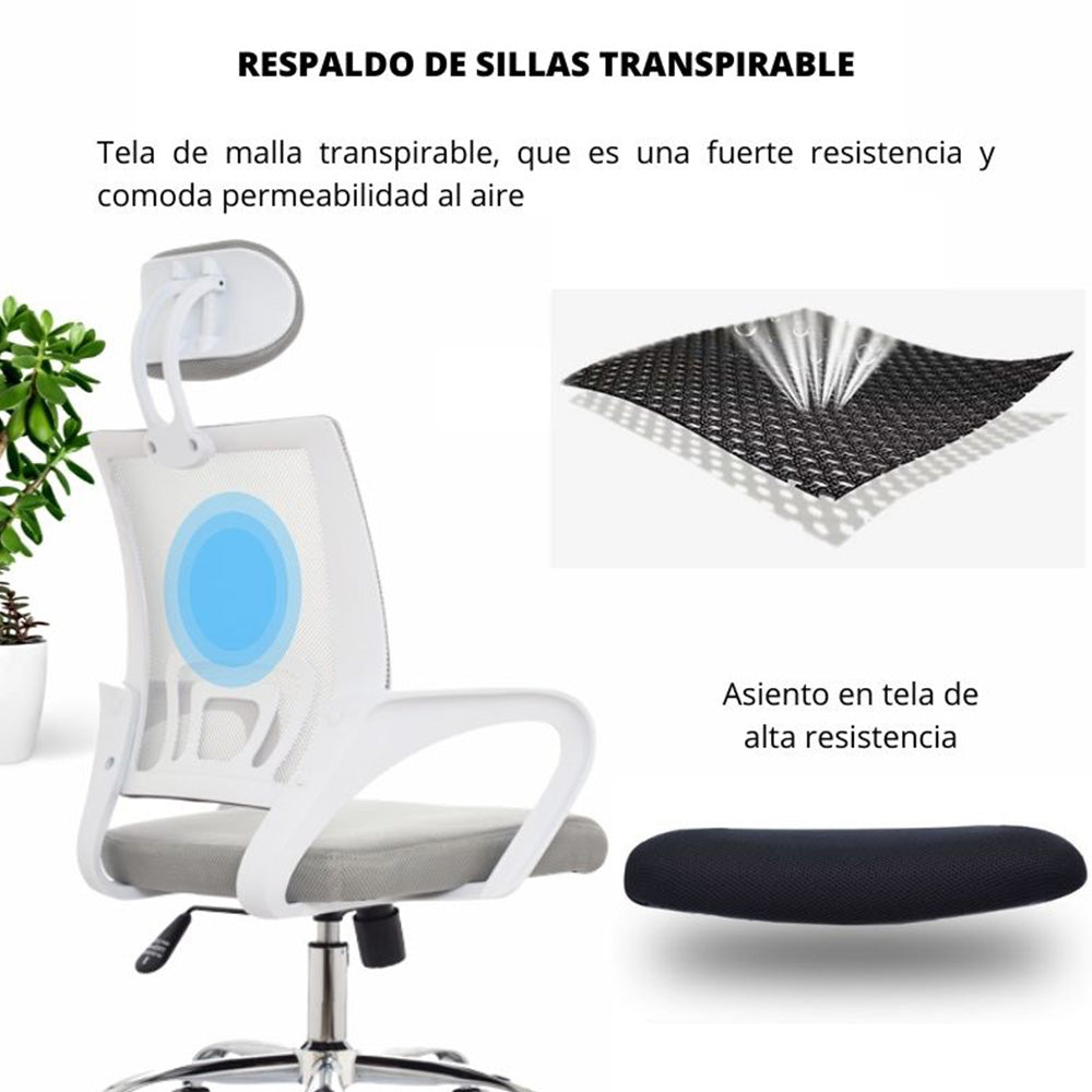 Silla De Oficina Colors Presidente Blanco