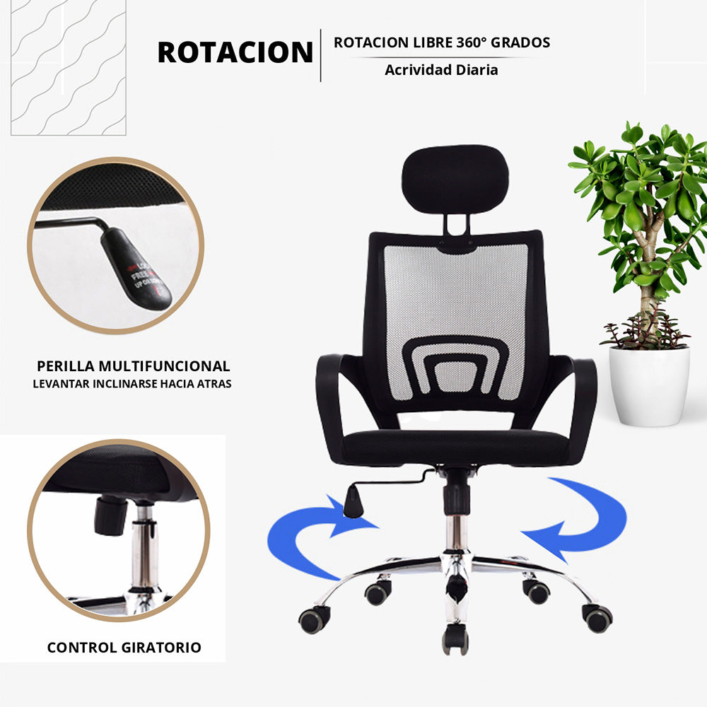 Silla De Oficina Colors Presidente Negro