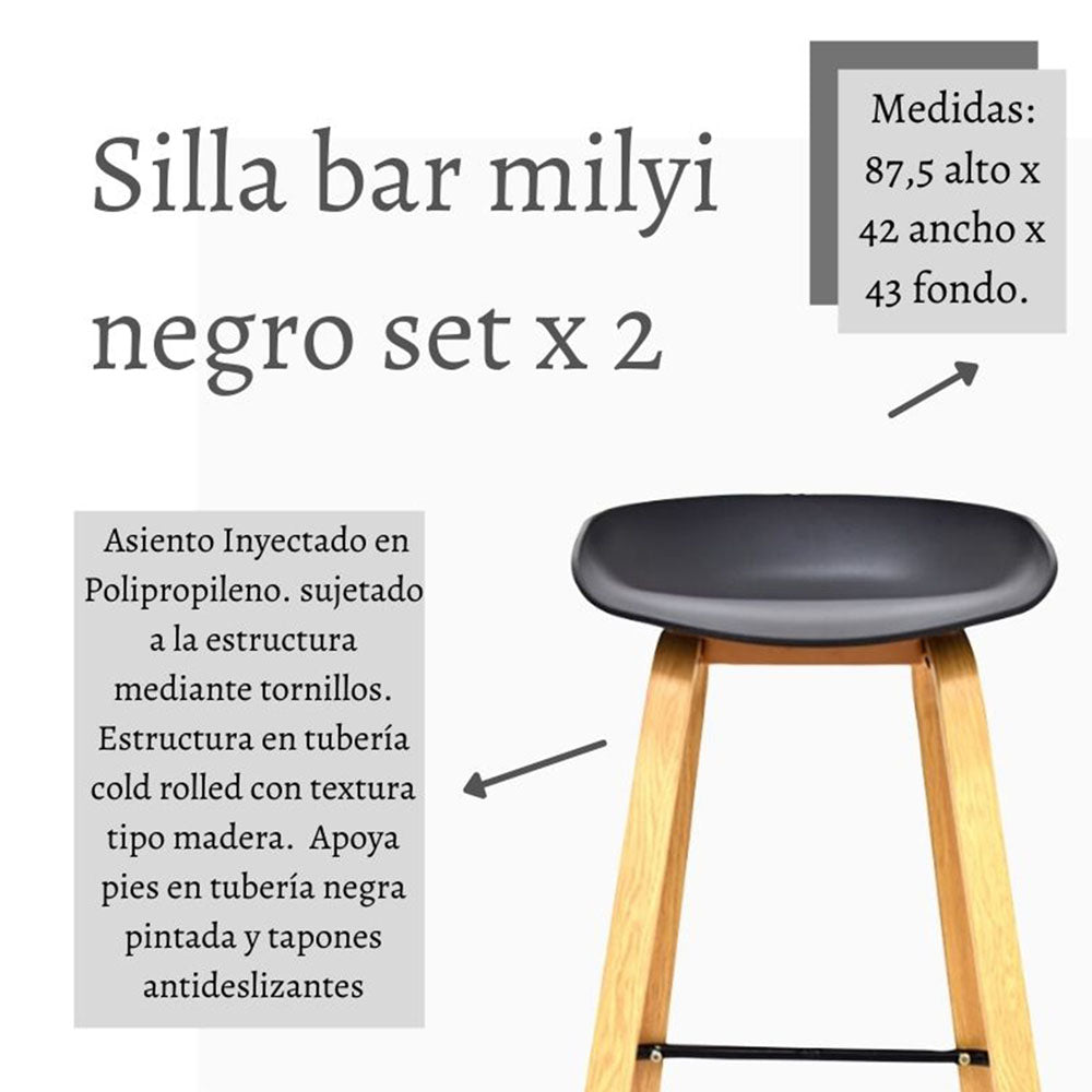 Silla de Barra Milyi Negro