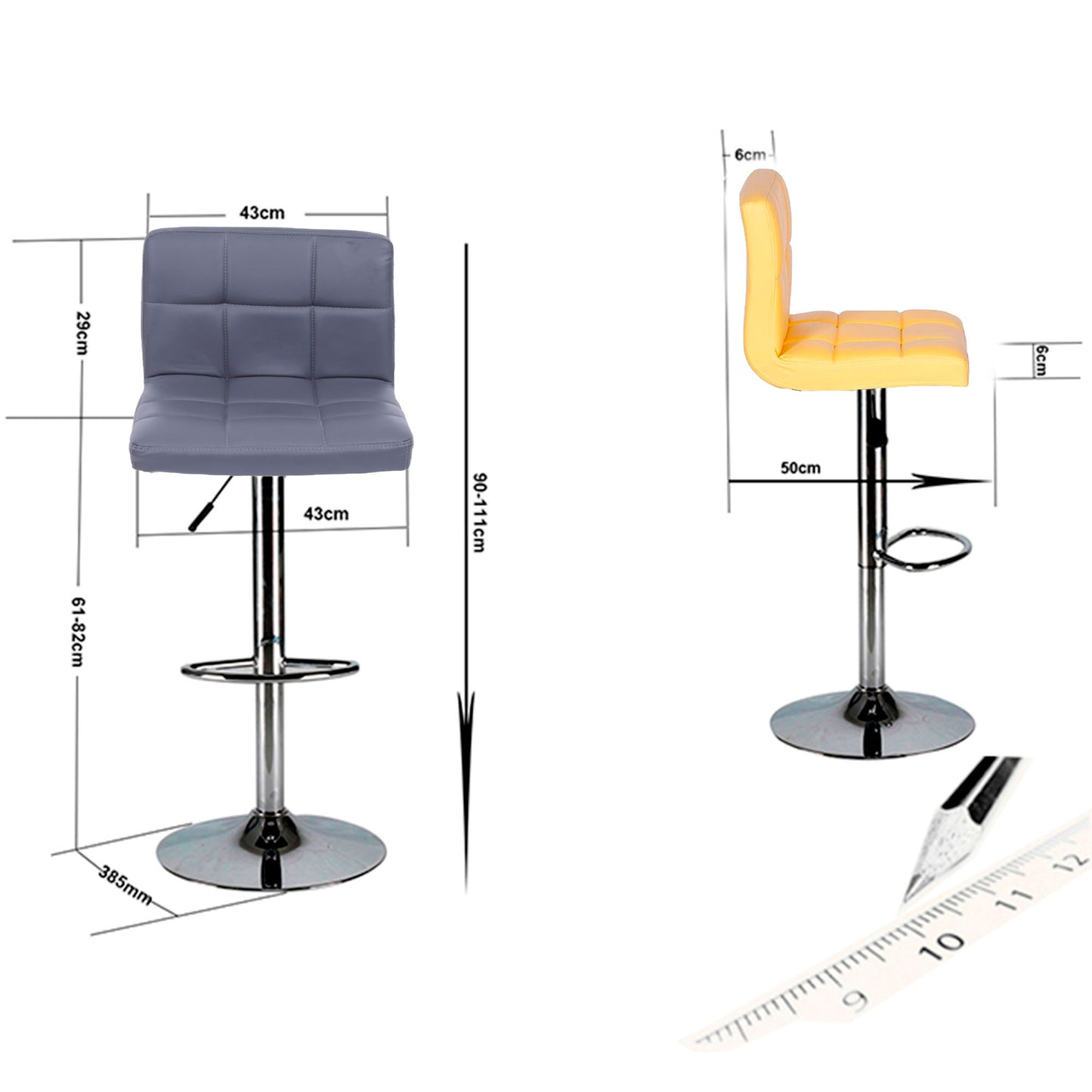 Silla de Barra Leo Gris