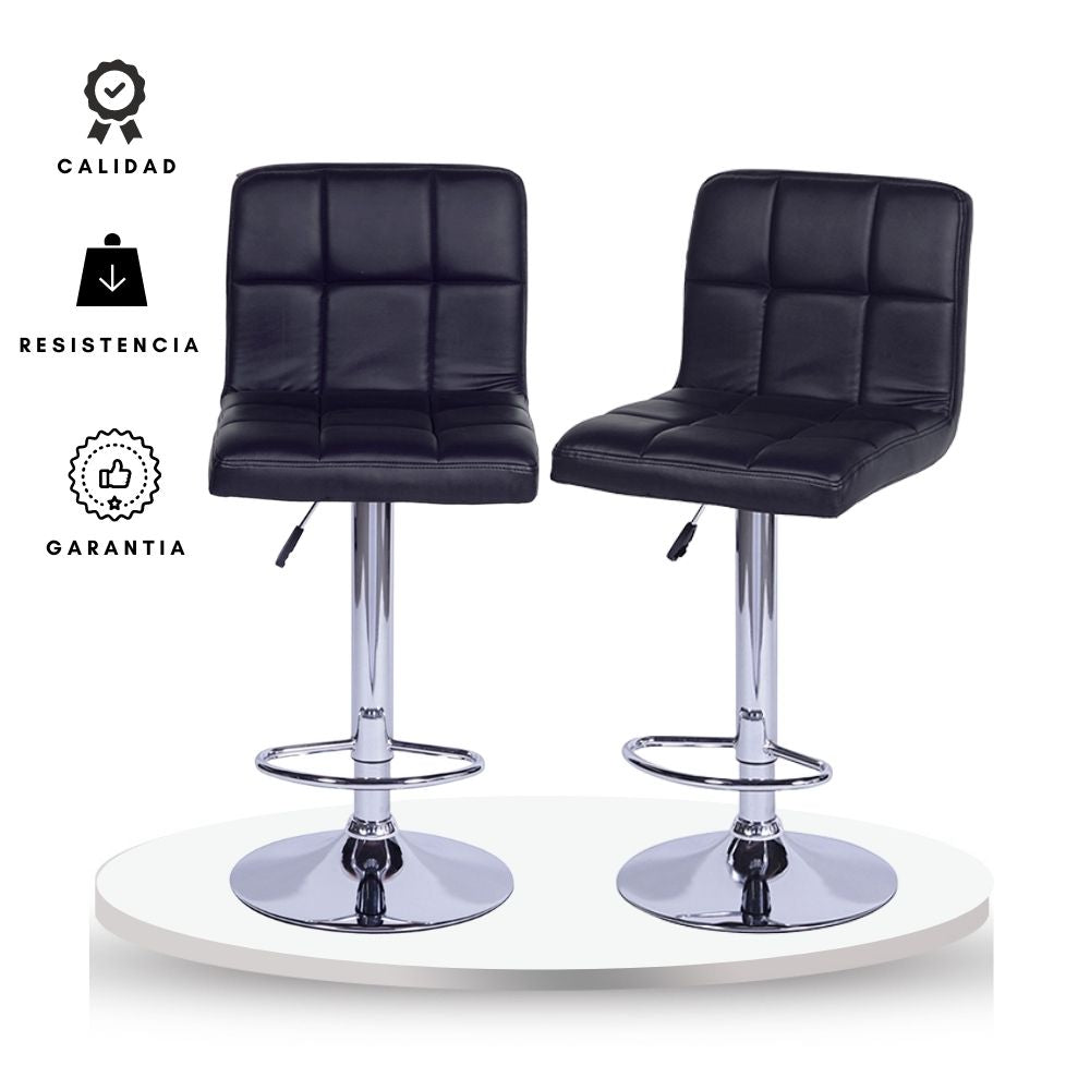Set x2 Silla de Barra Leo Negro