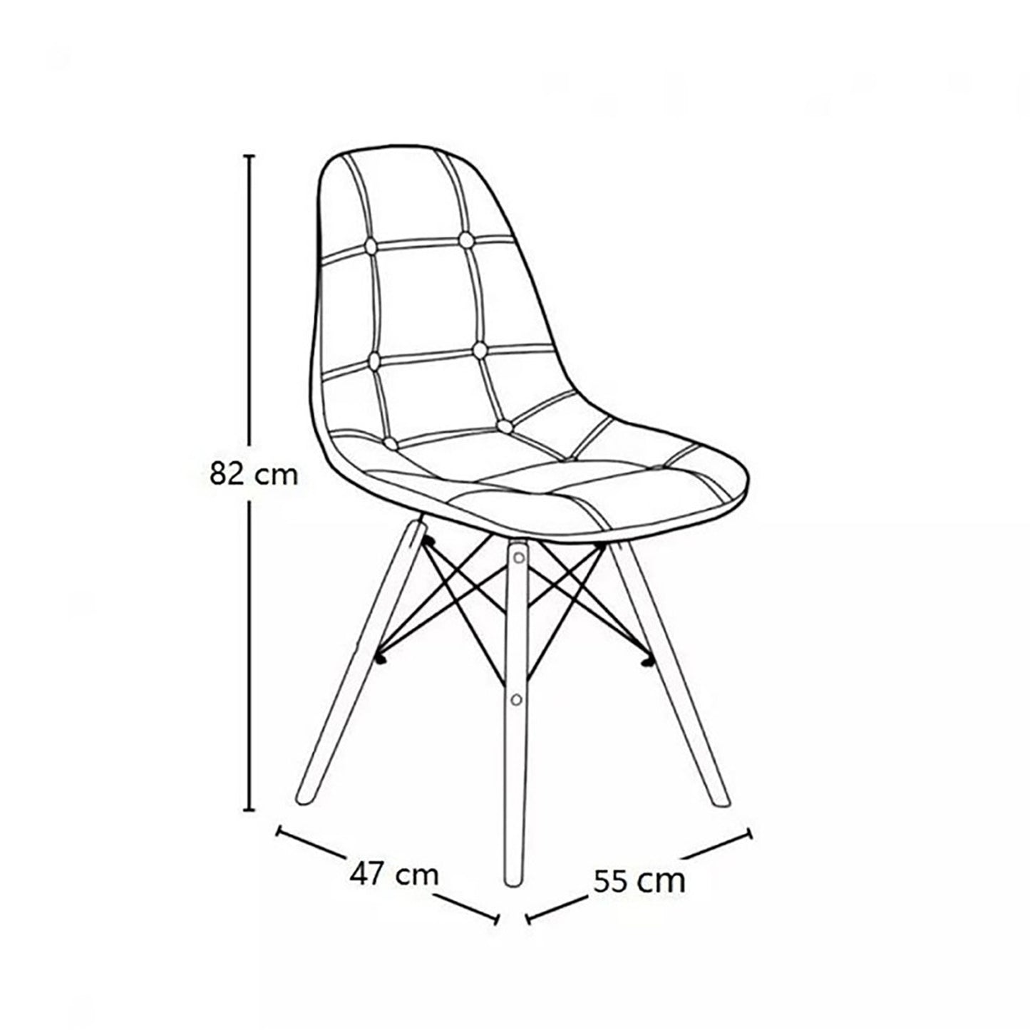 Silla Eames Botones Blanco
