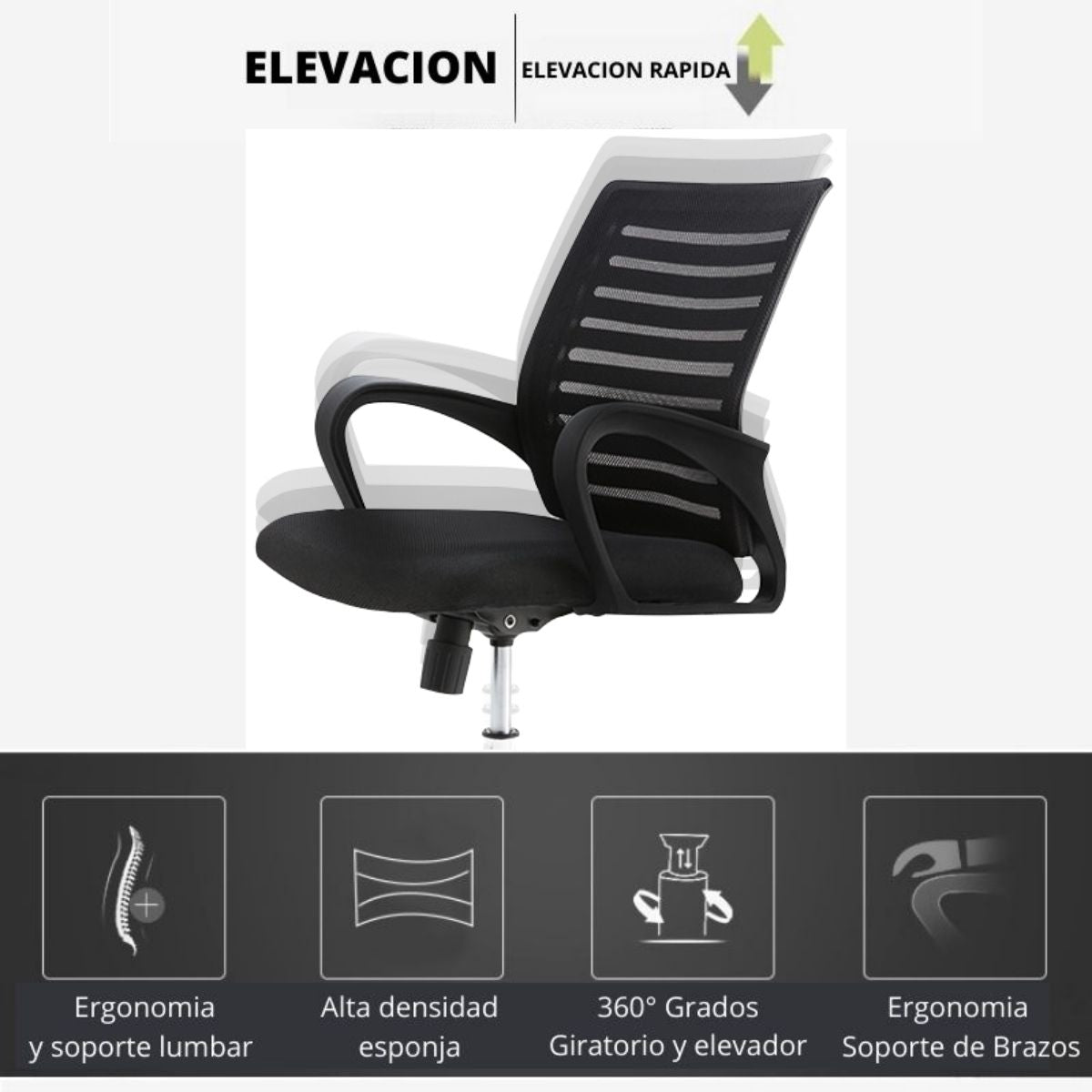 Silla De Oficina Line Revolution Negro