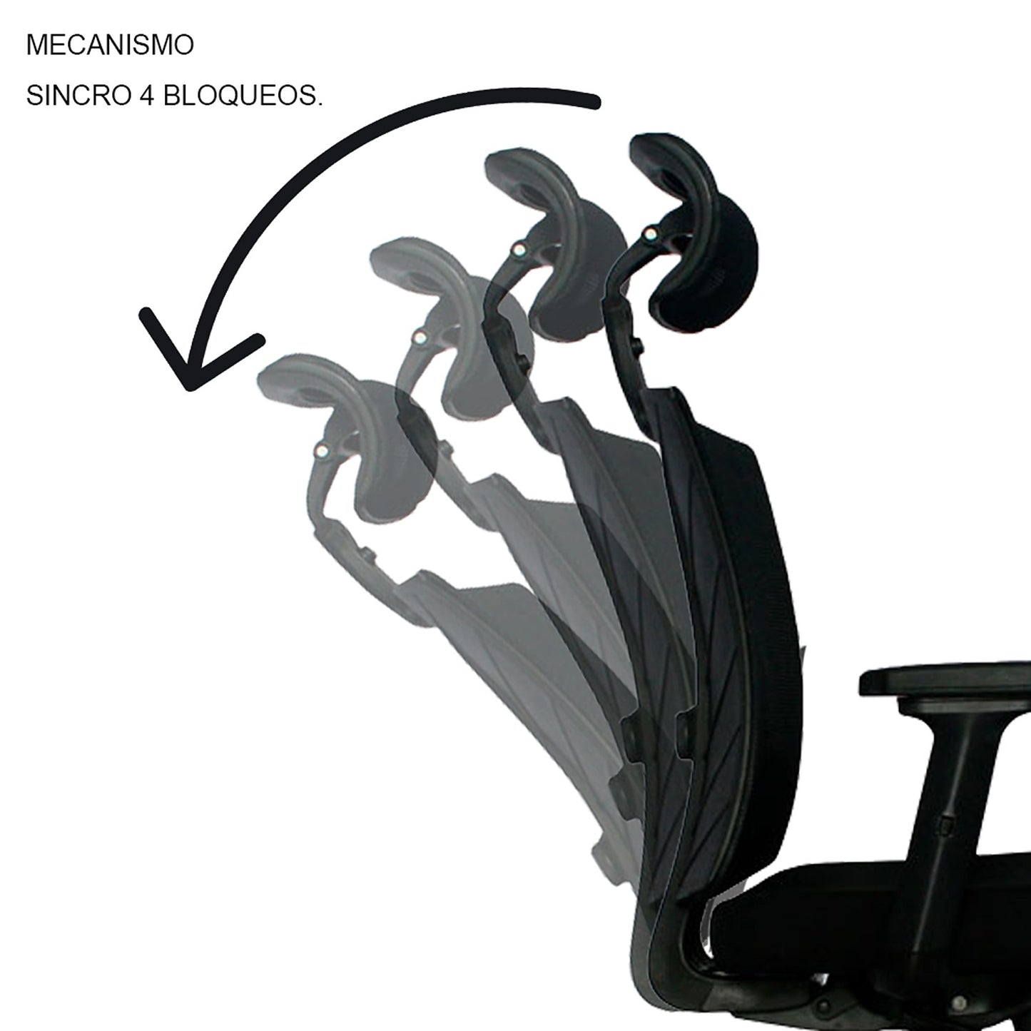 Silla De Oficina Turmanila Premium Brazos 3D 4 Bloqueos Negro