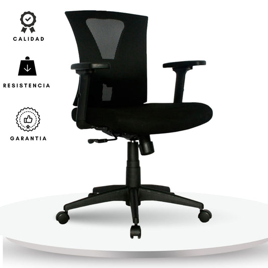 Silla De Oficina Turmanila Gerente Brazos 3D 4 Bloqueos Negro
