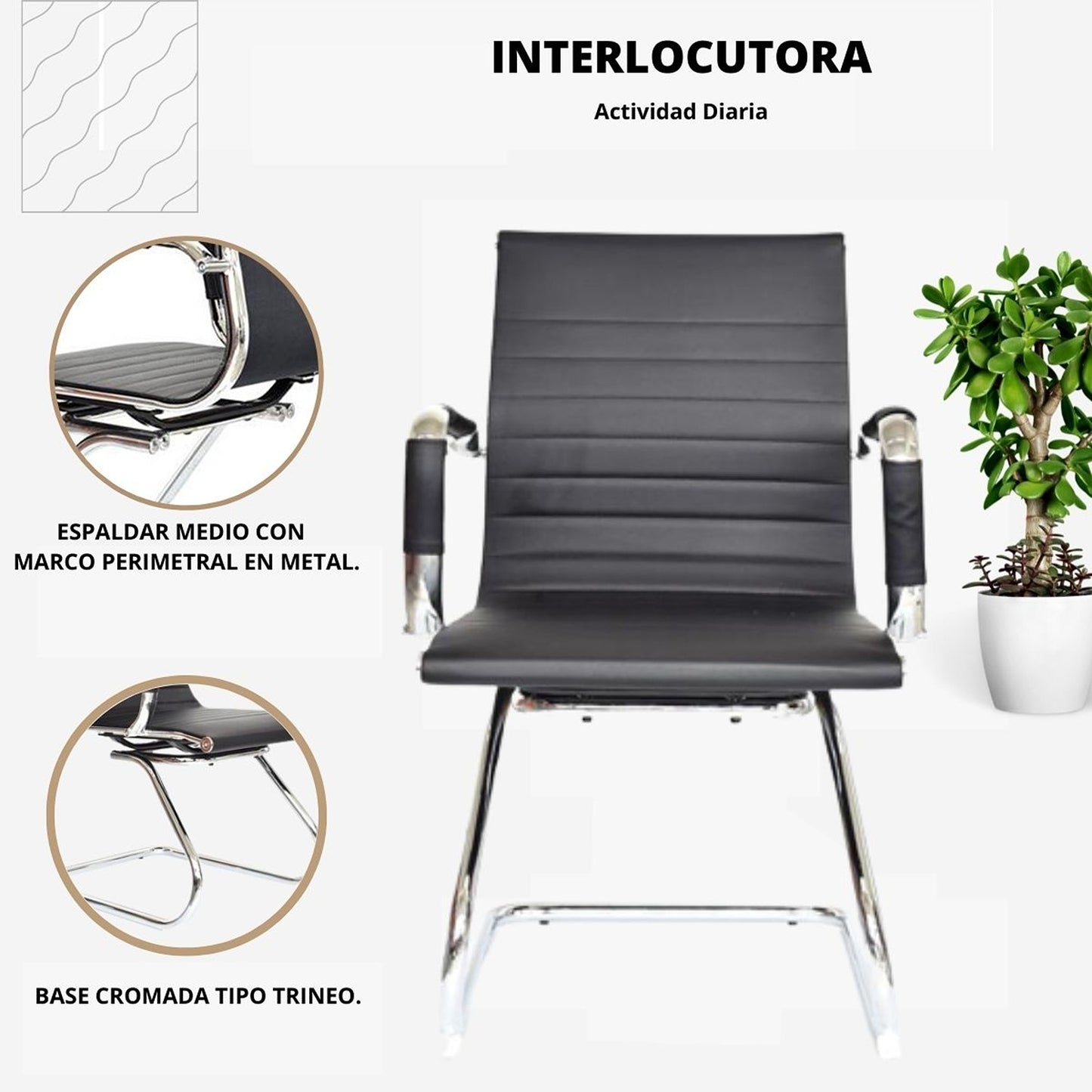 Silla De Oficina Presidente Interlocutora Negro