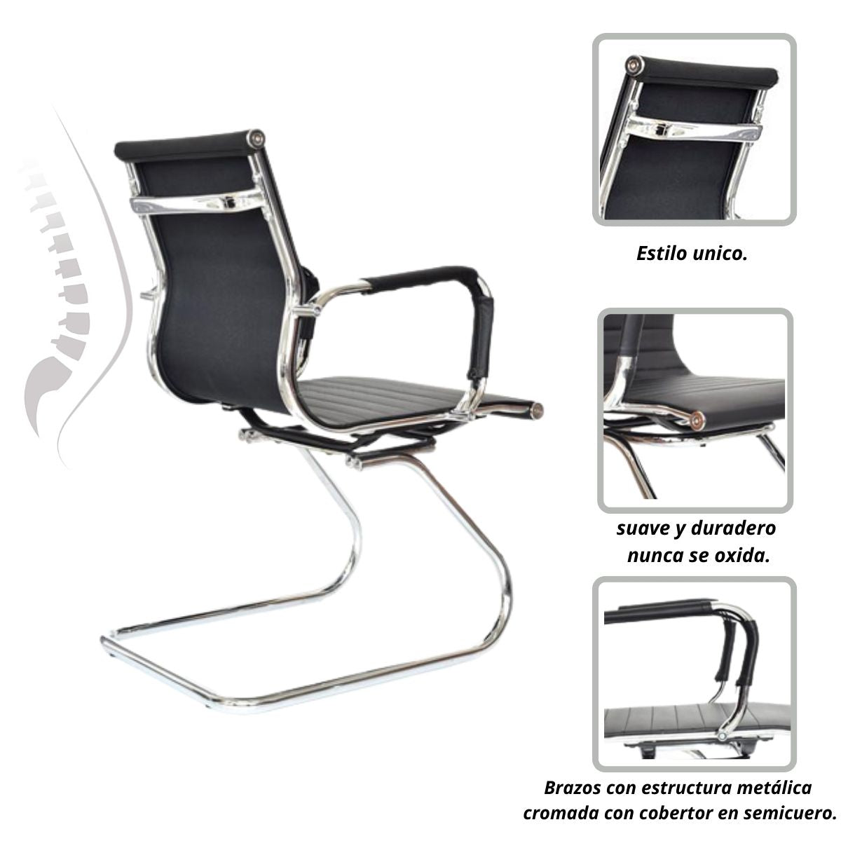 Silla De Oficina Lujo Interlocutora Negro