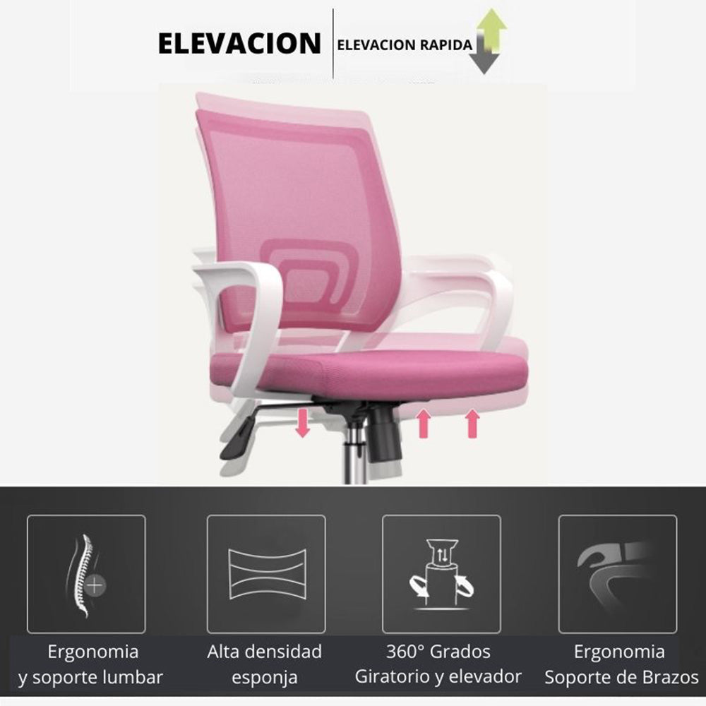 Silla De Oficina Colors Premium Rosado
