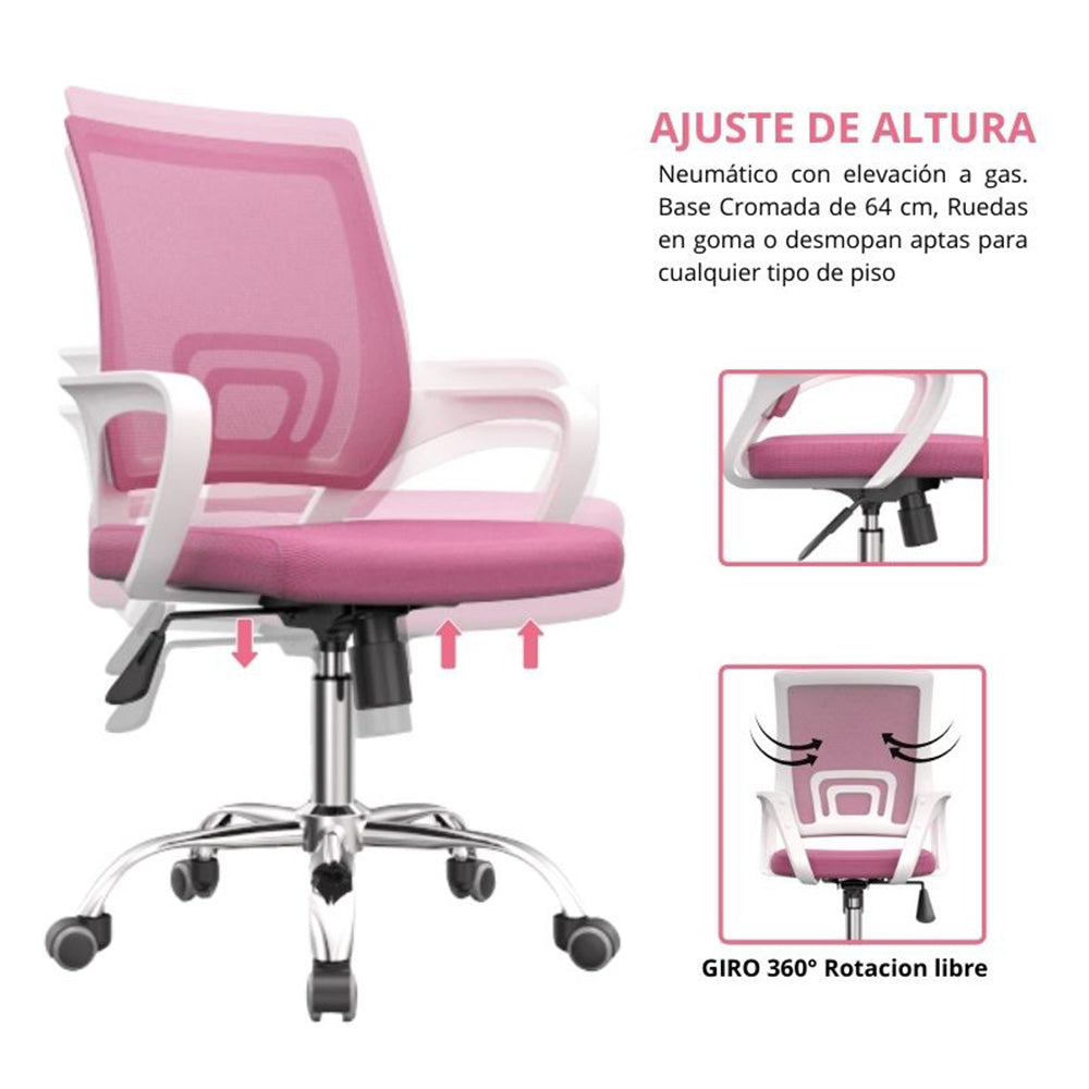 Silla De Oficina Colors Premium Rosado