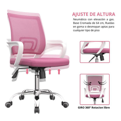 Silla De Oficina Colors Premium Rosado