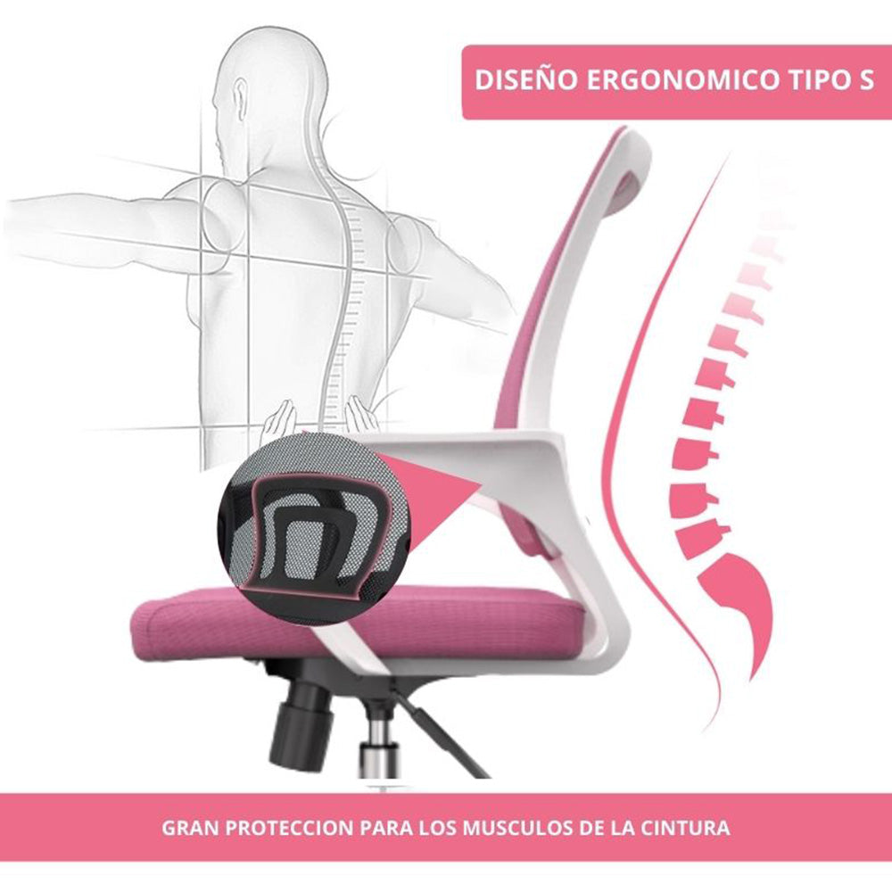 Silla De Oficina Colors Premium Rosado