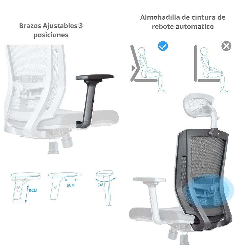 Silla De Oficina Jaspen Presidente Negro