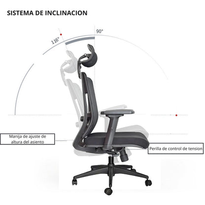 Silla De Oficina Jaspen Presidente Negro