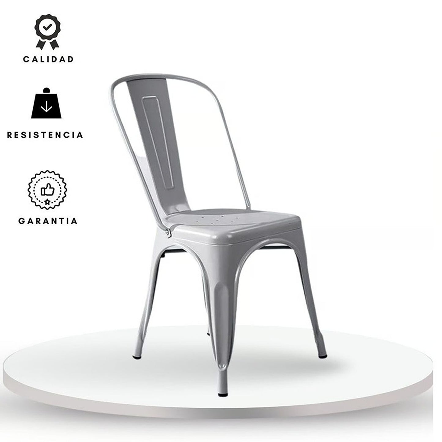 Set x6 Silla Turca Gris plata