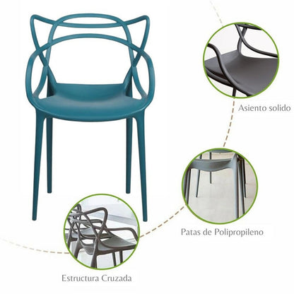Silla Curva Streem Verde petroleo