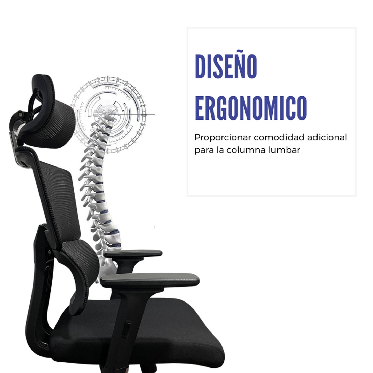Silla De Oficina Lorient Premium Base Cromada 107X53X52 Negro