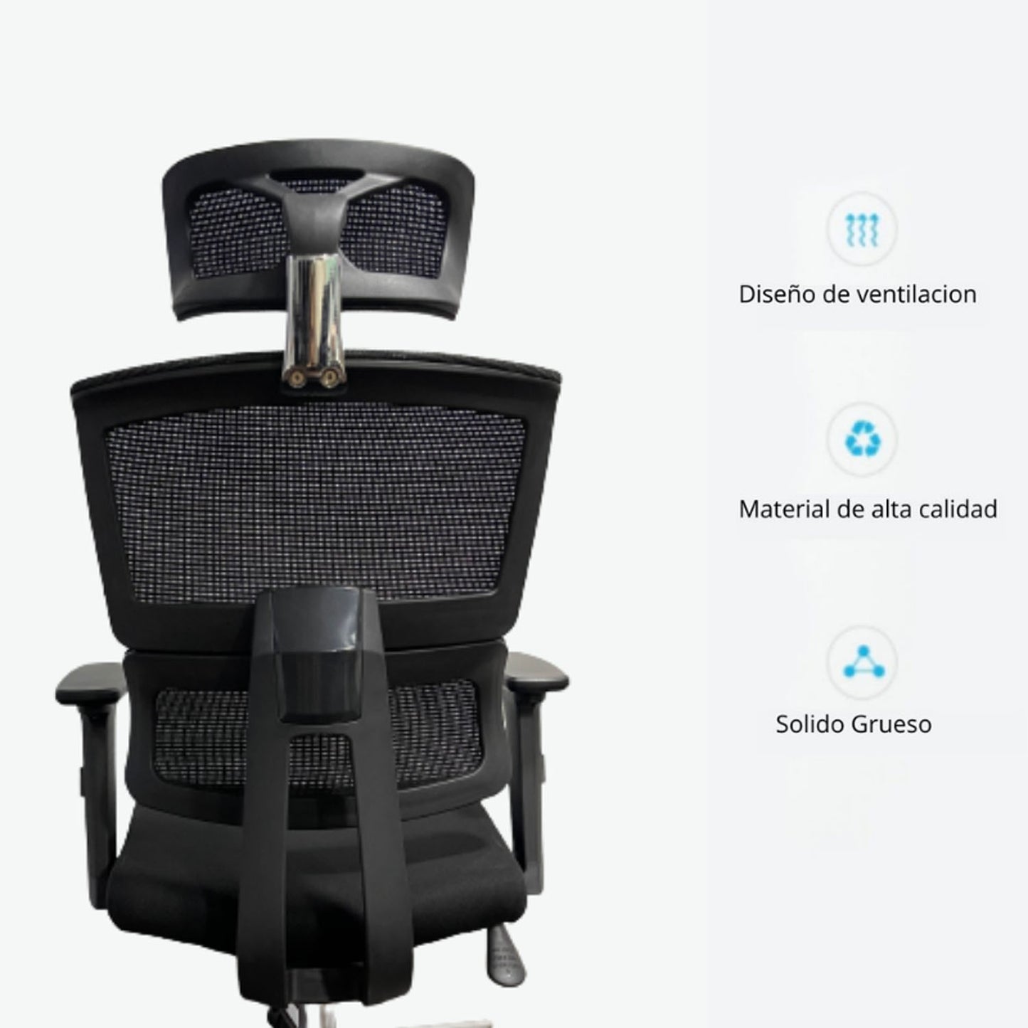 Silla De Oficina Lorient Premium Base Cromada 107X53X52 Negro