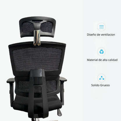 Silla De Oficina Lorient Premium Base Cromada 107X53X52 Negro