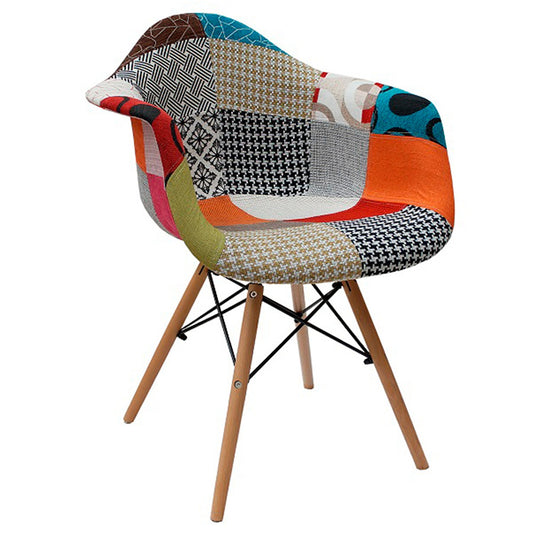 Silla Eames con Brazos Tapizada Colores Varios