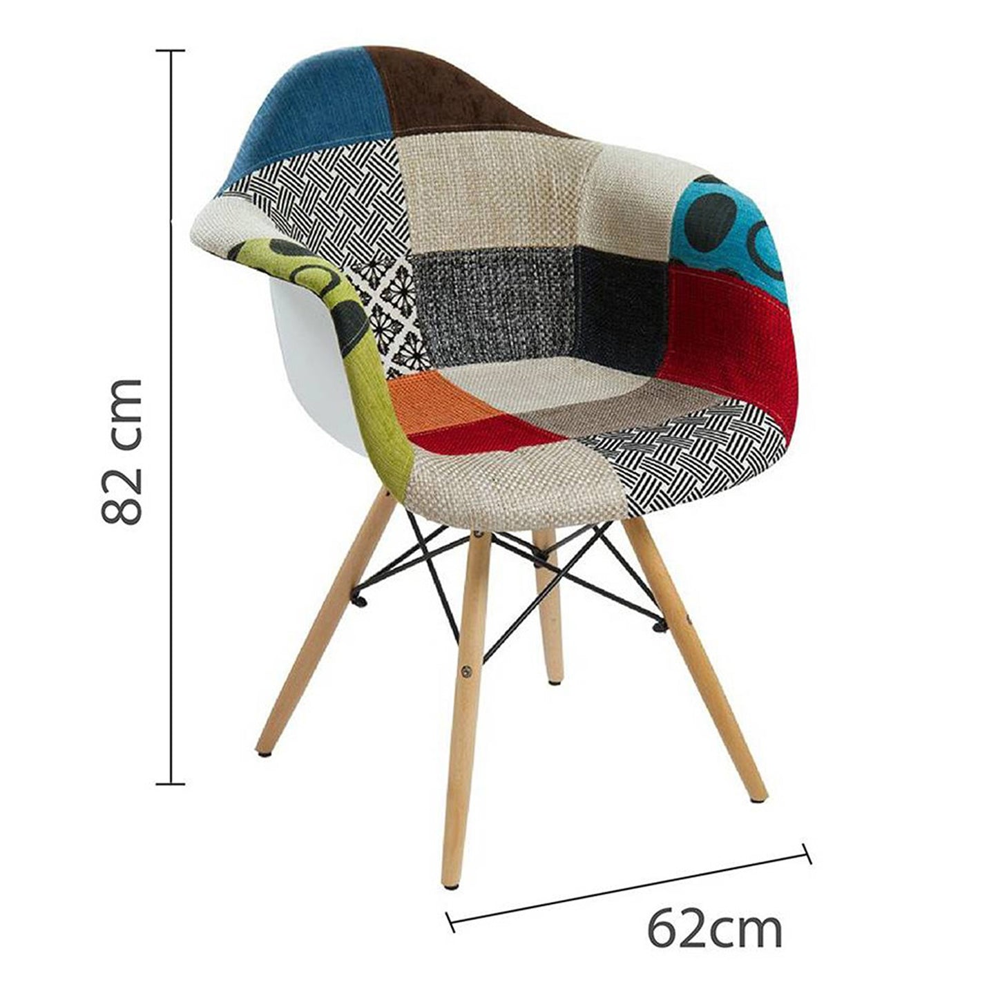 Silla Eames con Brazos Tapizada Colores Varios
