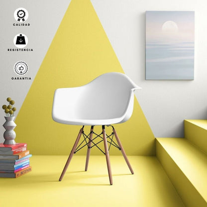 Set x4  Silla Eames Brazos Blanco