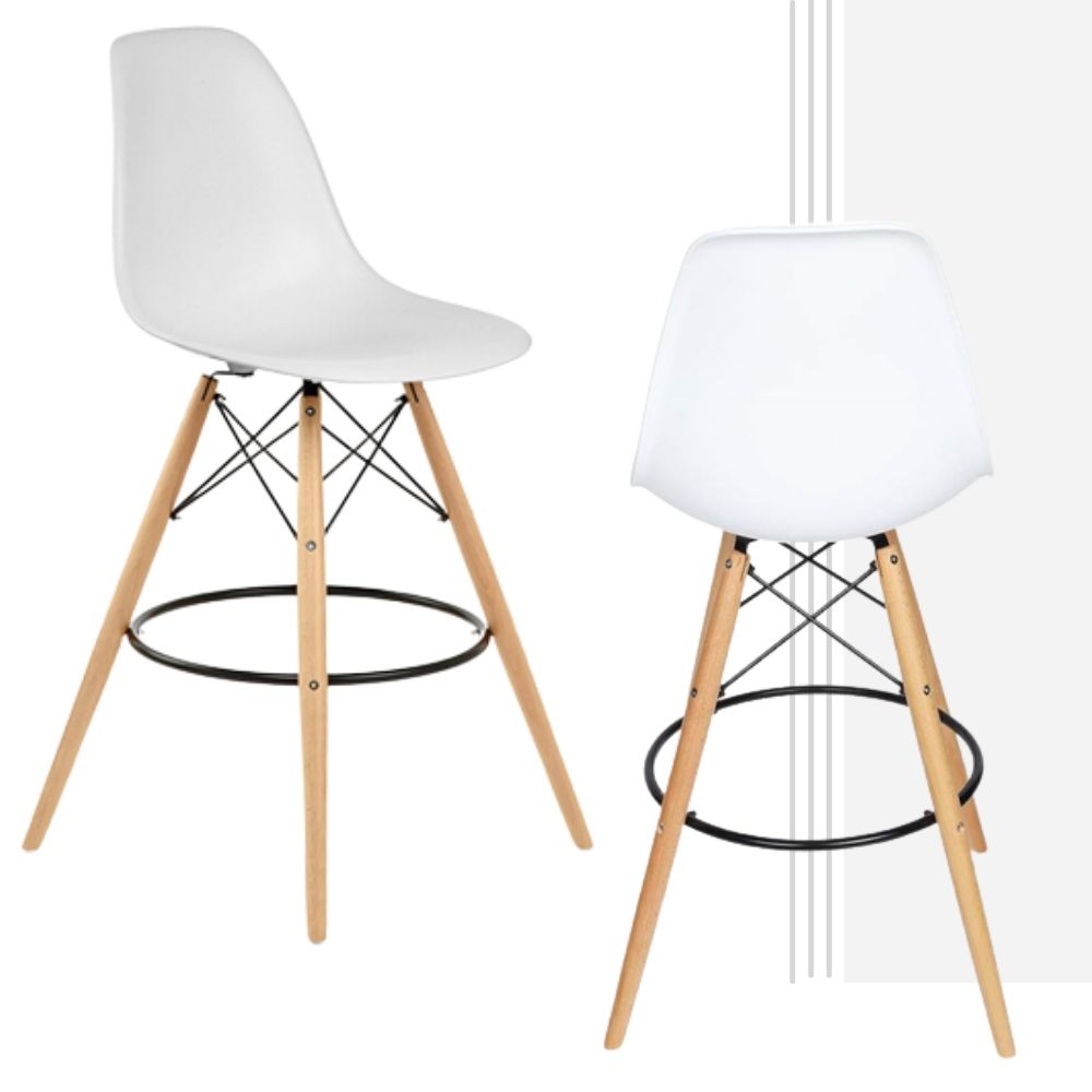 Silla de Barra Eames Blanco