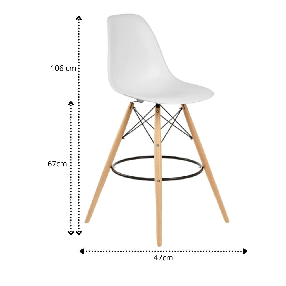 Silla de Barra Eames Blanco
