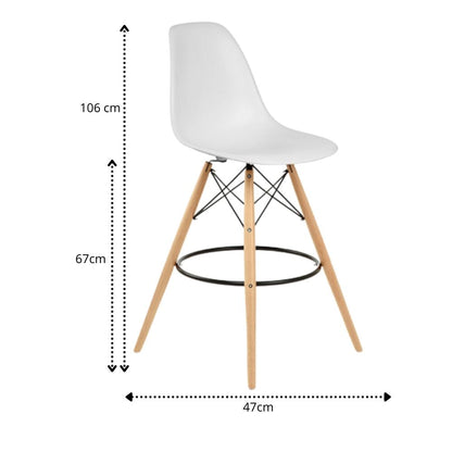 Silla de Barra Eames Blanco