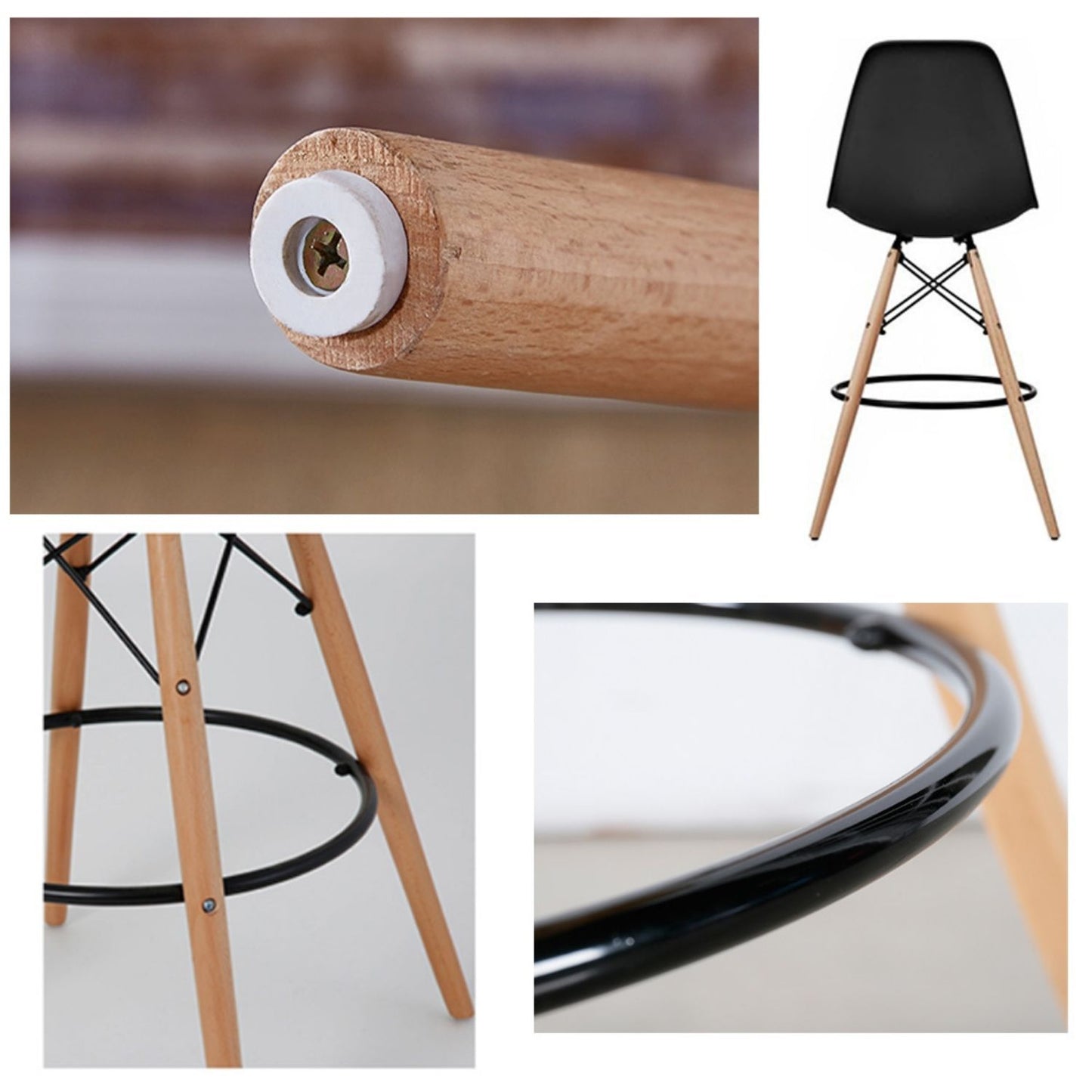 Silla de Barra Eames Negro