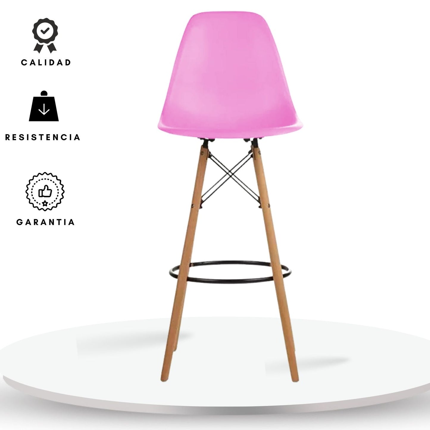 Silla de Barra Eames Rosada