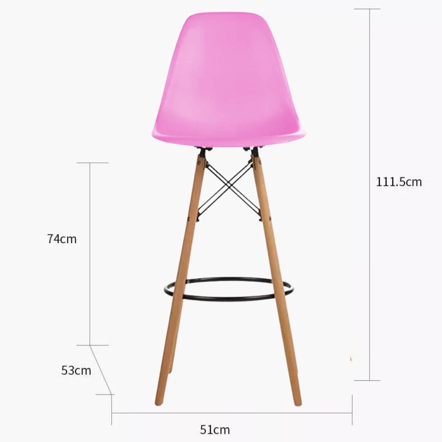Silla de Barra Eames Rosada