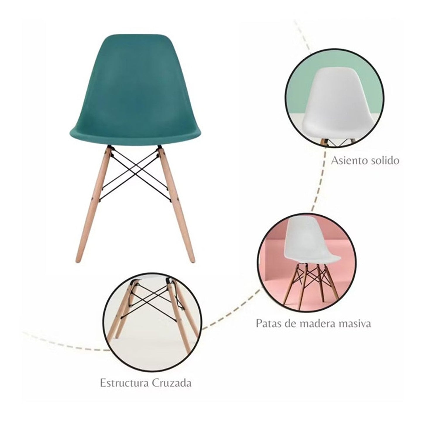 Silla Eames Verde Esmeralda