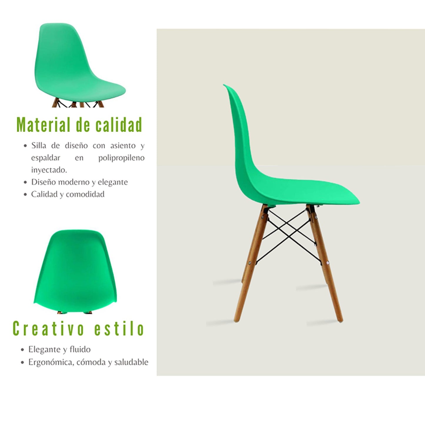 Silla Eames Verde Menta