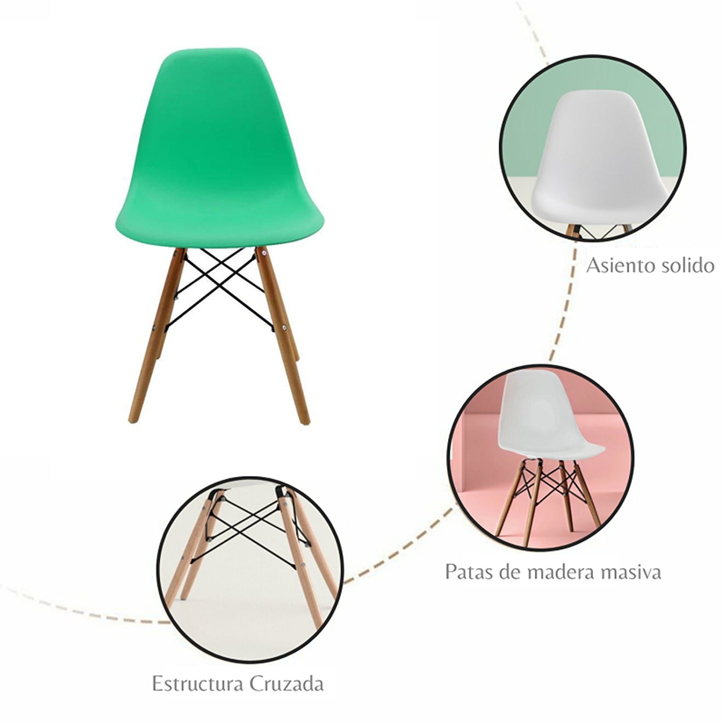 Silla Eames Verde Menta