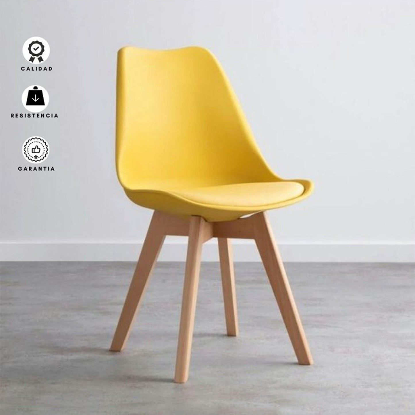 Silla Tapizada Milano Amarillo