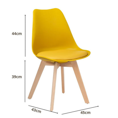 Set x2 Silla Tapizada Milano Amarillo