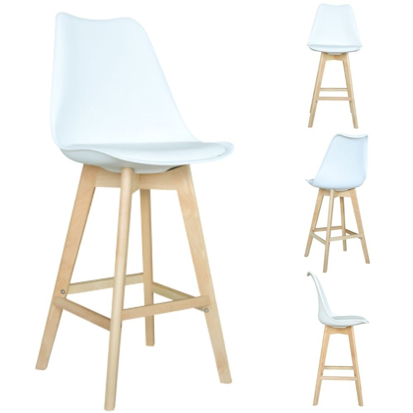 Set x2 Silla de Barra Milano Tapizada Blanco
