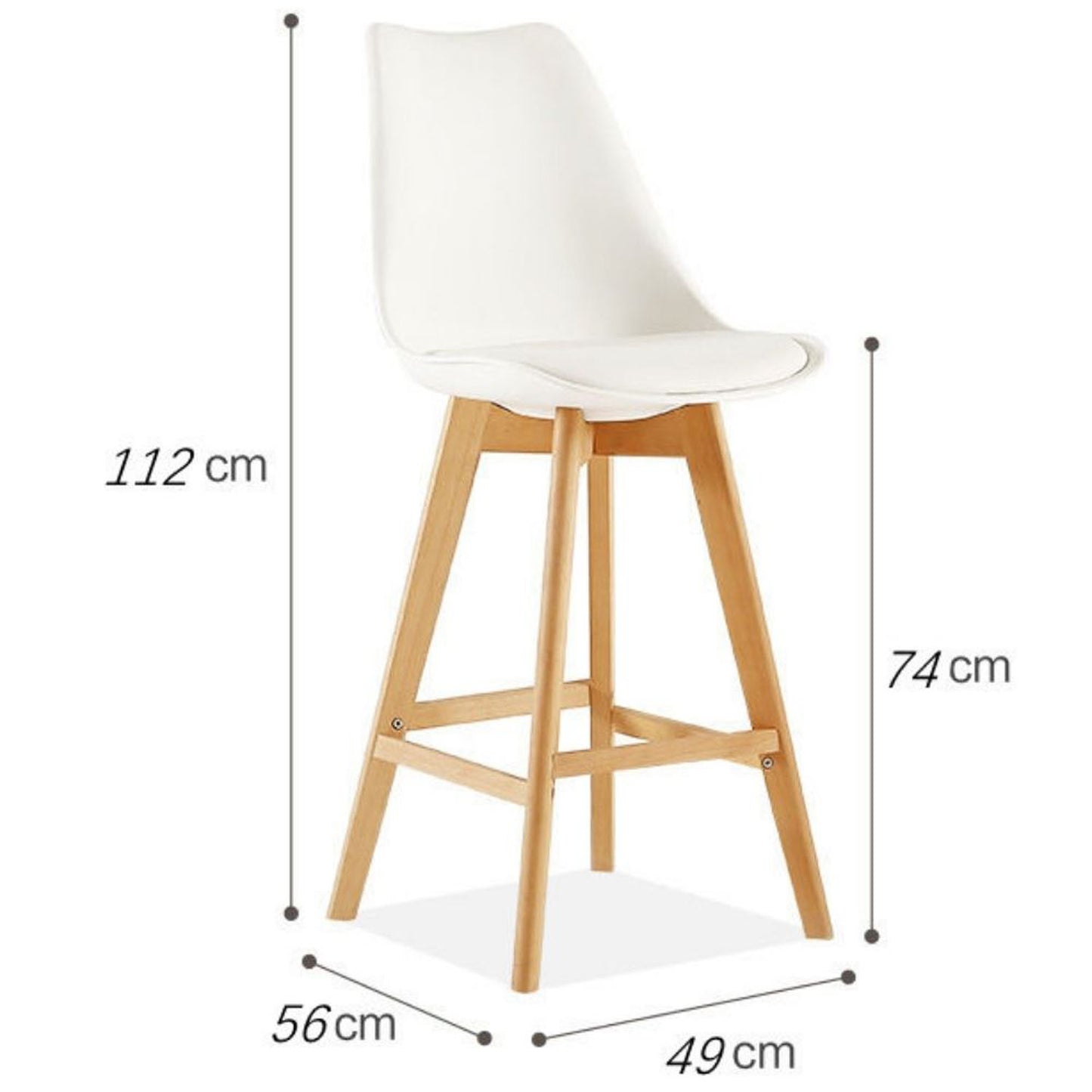 Set x2 Silla de Barra Milano Tapizada Blanco