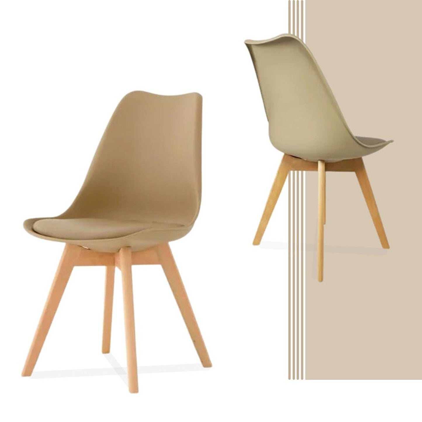 Silla Tapizada Milano Beige